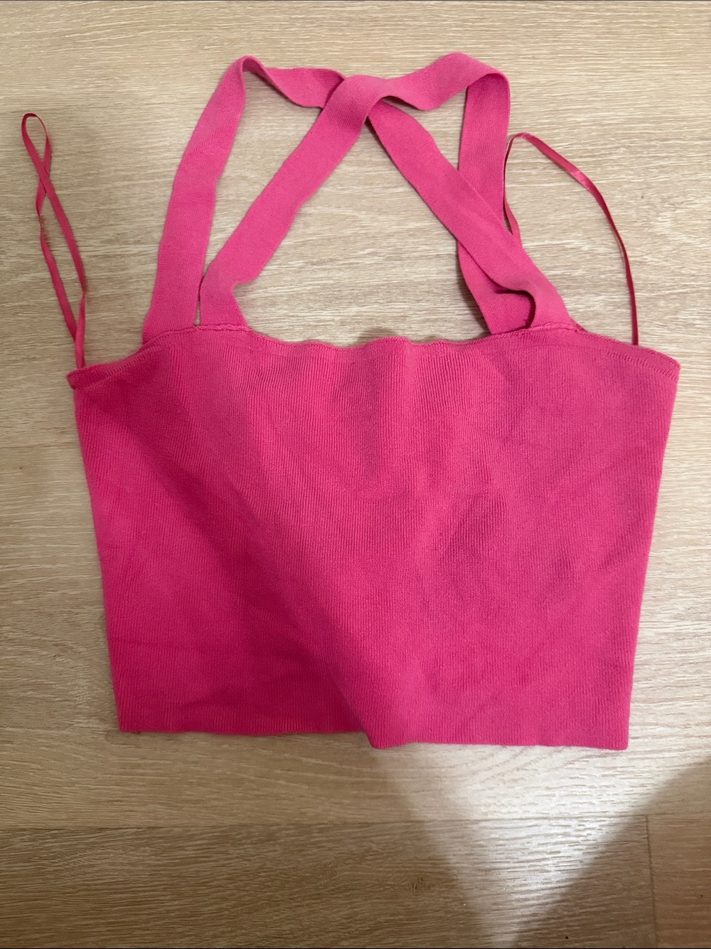 Hot Pink Cropped Tank Top